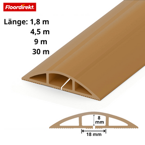 Goulotte de sol | Cable Guard | Protection antidérapante pour câbles & anti-trébuchement | Flexible, découpable & pour 2 câbles jusqu’à 8 mm Ø