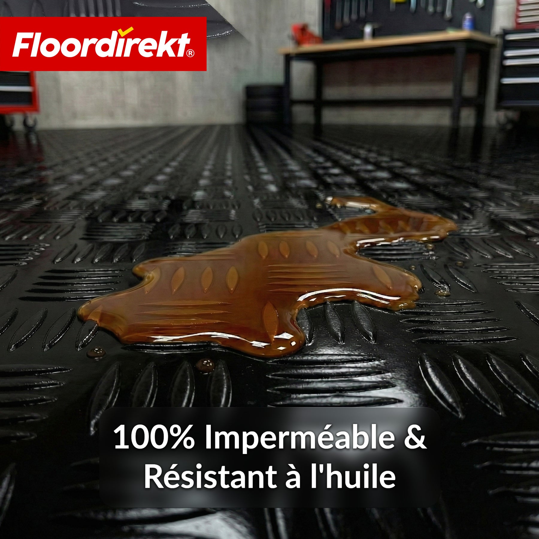 Revêtement de sol PVC | Bullet | Aspect tôle striée | Antidérapant & Facile d’entretien | Au mètre / Découpe sur mesure | Largeur 110 cm