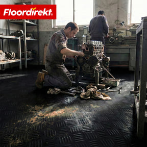 Revêtement de sol PVC | Bullet | Aspect tôle striée | Antidérapant & Facile d’entretien | Au mètre / Découpe sur mesure | Largeur 110 cm