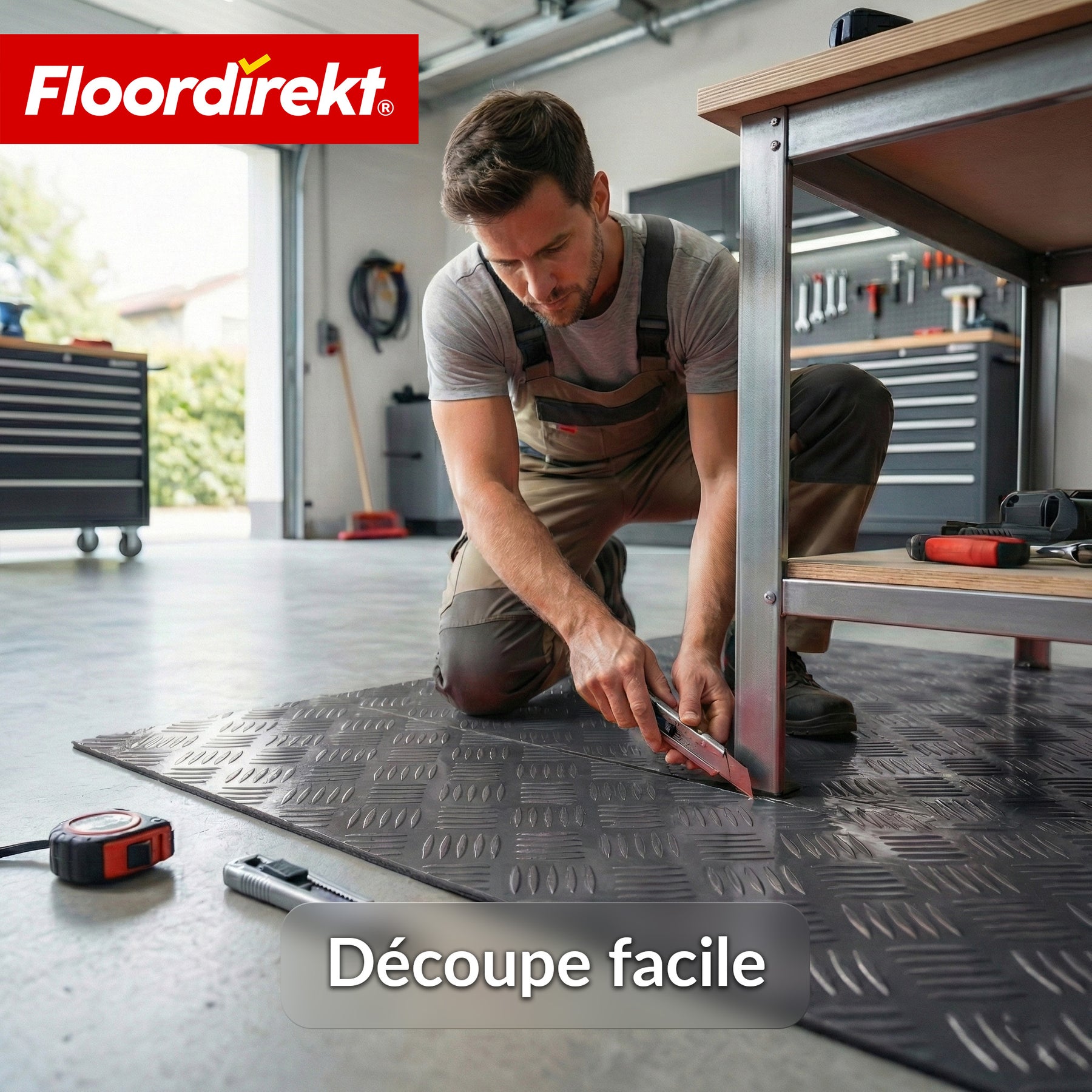 Revêtement de sol PVC | Bullet | Aspect tôle striée | Antidérapant & Facile d’entretien | Au mètre / Découpe sur mesure | Largeur 110 cm