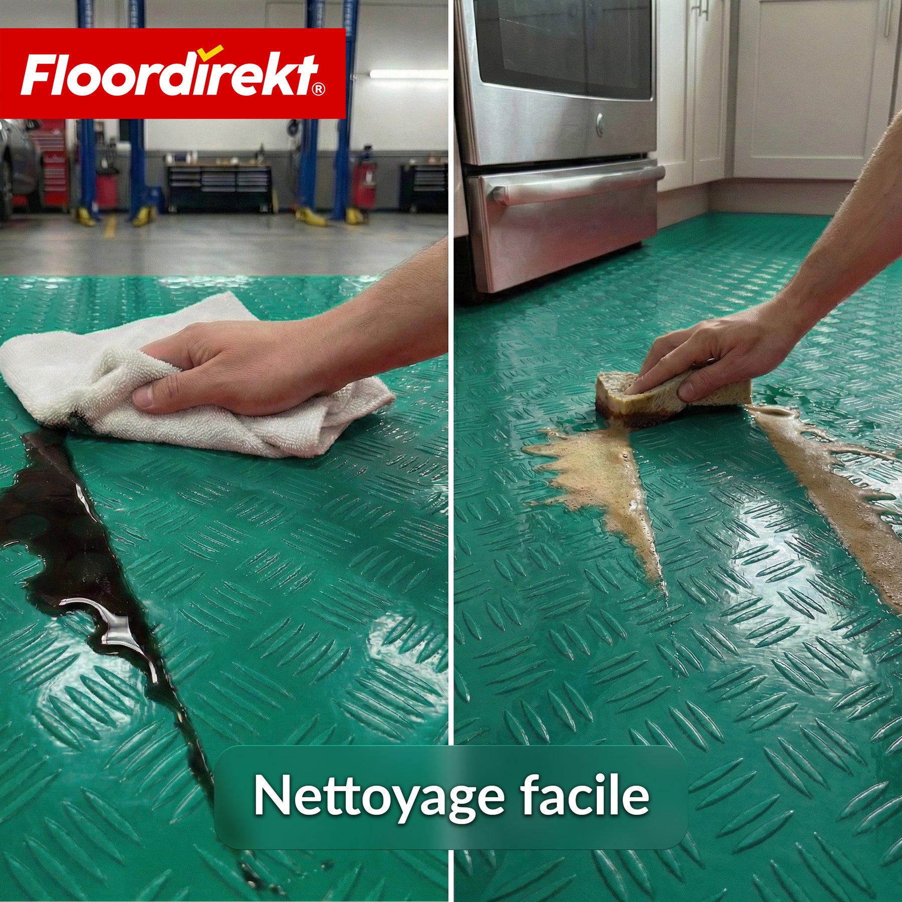 Revêtement de sol PVC | Bullet | Aspect tôle striée | Antidérapant & Facile d’entretien | Au mètre / Découpe sur mesure | Largeur 110 cm