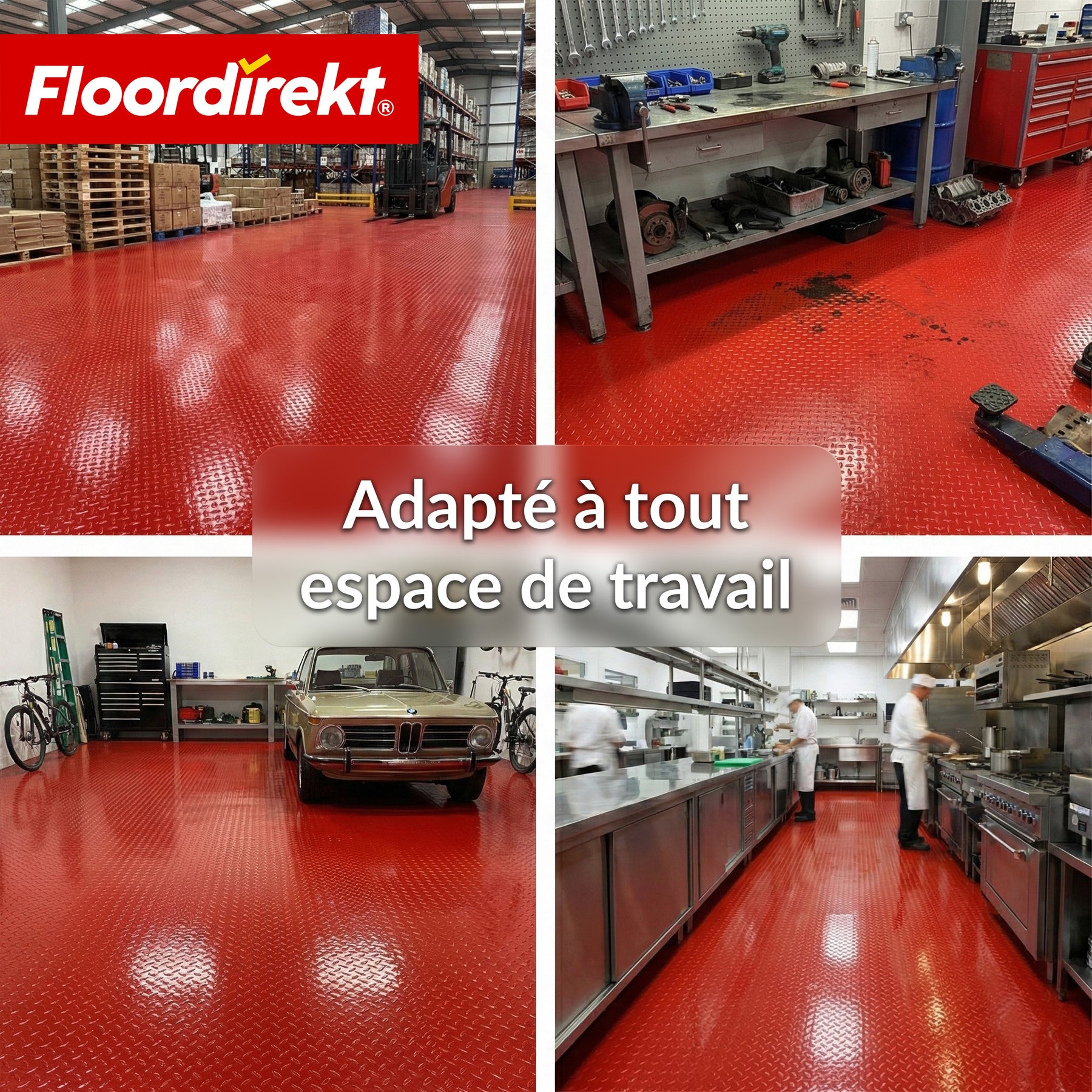 Revêtement de sol PVC | Bullet | Aspect tôle striée | Antidérapant & Facile d’entretien | Au mètre / Découpe sur mesure | Largeur 110 cm