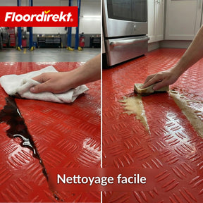 Revêtement de sol PVC | Bullet | Aspect tôle striée | Antidérapant & Facile d’entretien | Au mètre / Découpe sur mesure | Largeur 110 cm