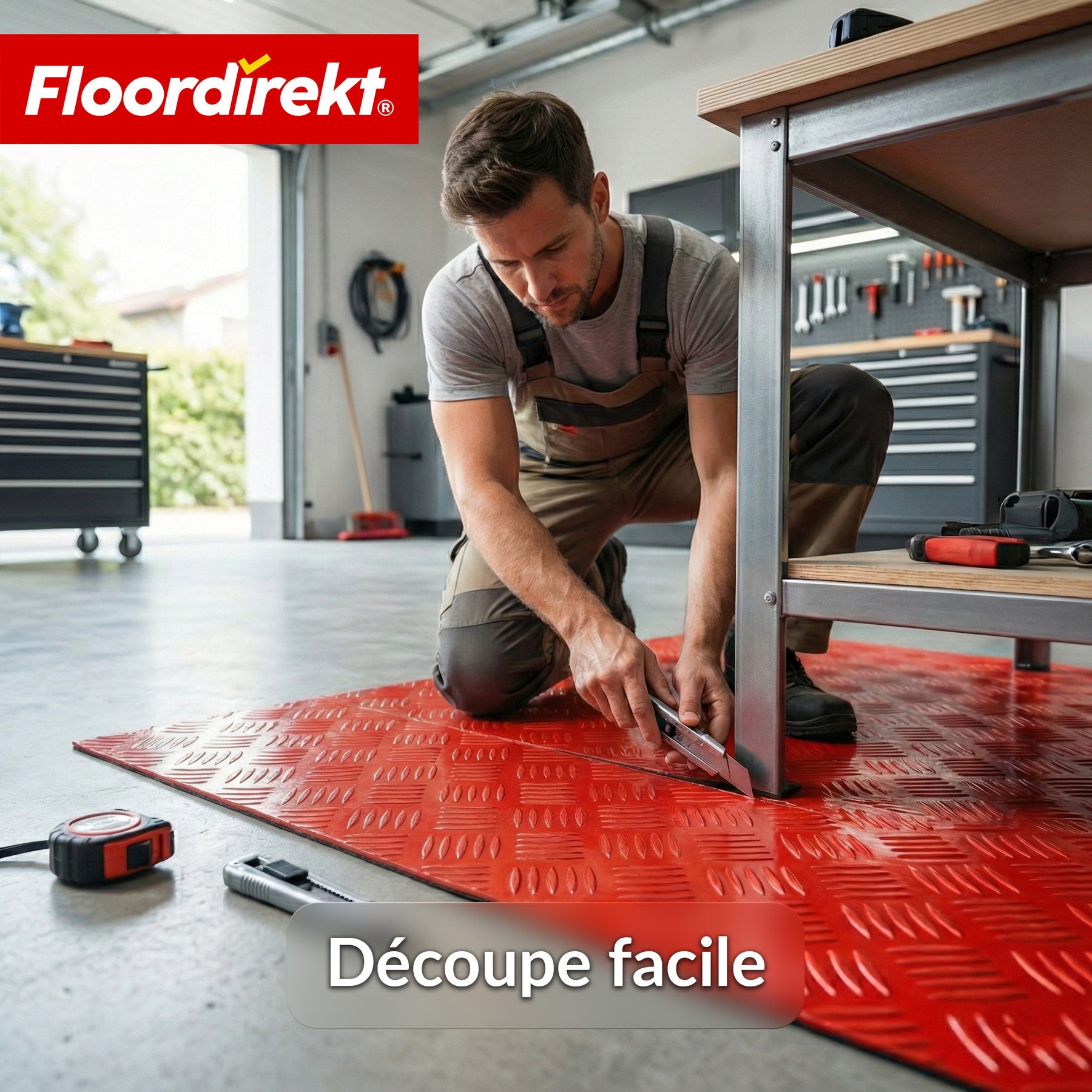 Revêtement de sol PVC | Bullet | Aspect tôle striée | Antidérapant & Facile d’entretien | Au mètre / Découpe sur mesure | Largeur 110 cm