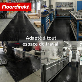 Revêtement de sol PVC | Check Quadra | Motif carreaux | Antidérapant & facile d’entretien | Au mètre / Découpe sur mesure | Largeur 110 cm