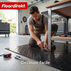Revêtement de sol PVC | Check Quadra | Motif carreaux | Antidérapant & facile d’entretien | Au mètre / Découpe sur mesure | Largeur 110 cm