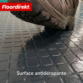 Revêtement de sol PVC | Check Quadra | Motif carreaux | Antidérapant & facile d’entretien | Au mètre / Découpe sur mesure | Largeur 110 cm