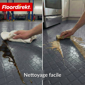 Revêtement de sol PVC | Check Quadra | Motif carreaux | Antidérapant & facile d’entretien | Au mètre / Découpe sur mesure | Largeur 110 cm