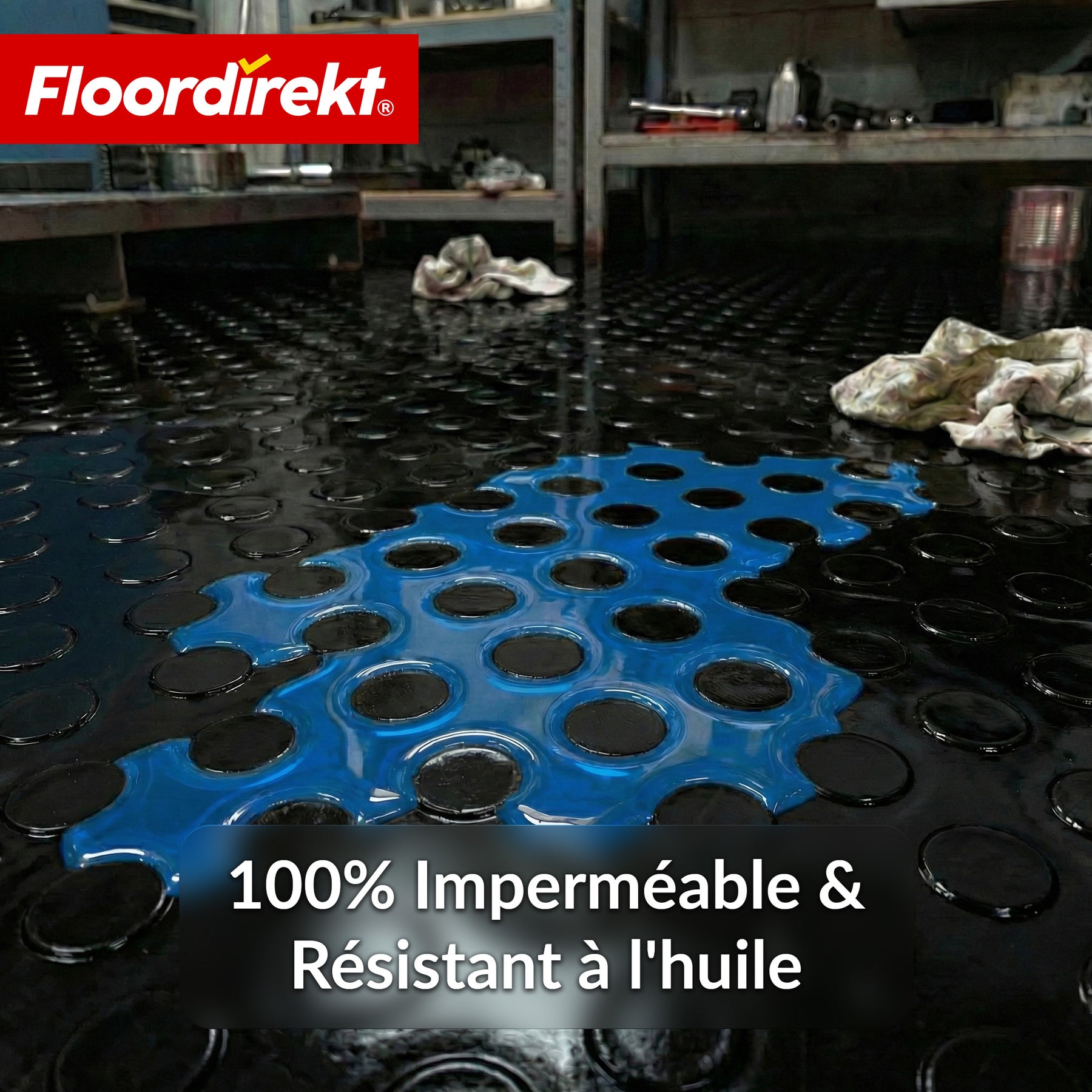 PVC-revêtement de sol | Coin Mirror | Aspect coin à pastilles plates | Antidérapant & facile d’entretien | Au mètre / découpe sur mesure | Largeur 110 cm