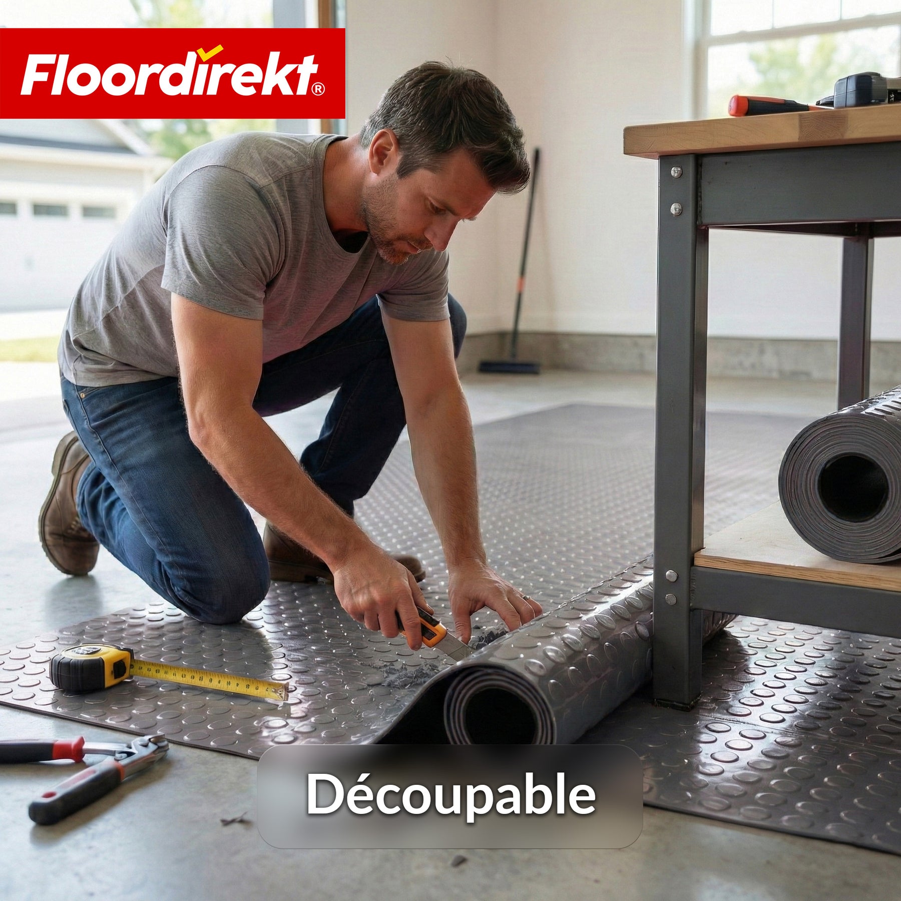 PVC-revêtement de sol | Coin Mirror | Aspect coin à pastilles plates | Antidérapant & facile d’entretien | Au mètre / découpe sur mesure | Largeur 110 cm