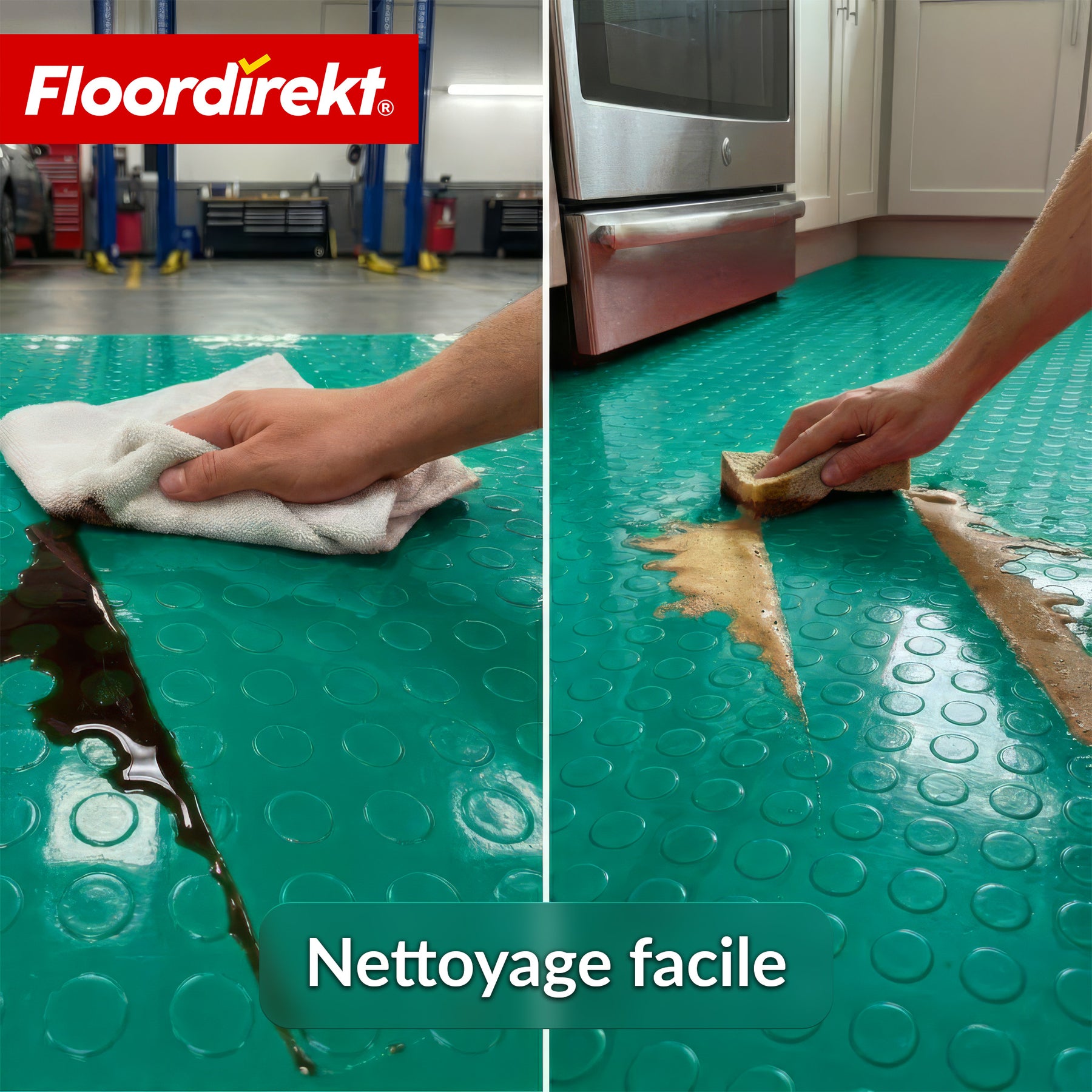 PVC-revêtement de sol | Coin Mirror | Aspect coin à pastilles plates | Antidérapant & facile d’entretien | Au mètre / découpe sur mesure | Largeur 110 cm