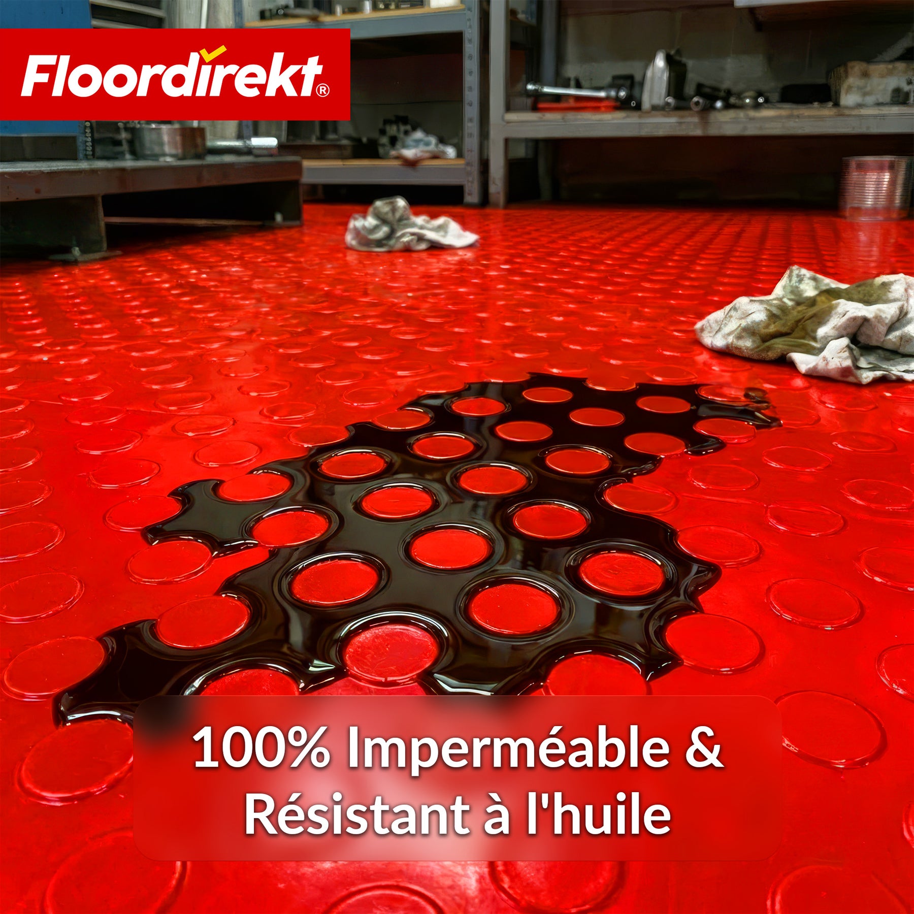 PVC-revêtement de sol | Coin Mirror | Aspect coin à pastilles plates | Antidérapant & facile d’entretien | Au mètre / découpe sur mesure | Largeur 110 cm