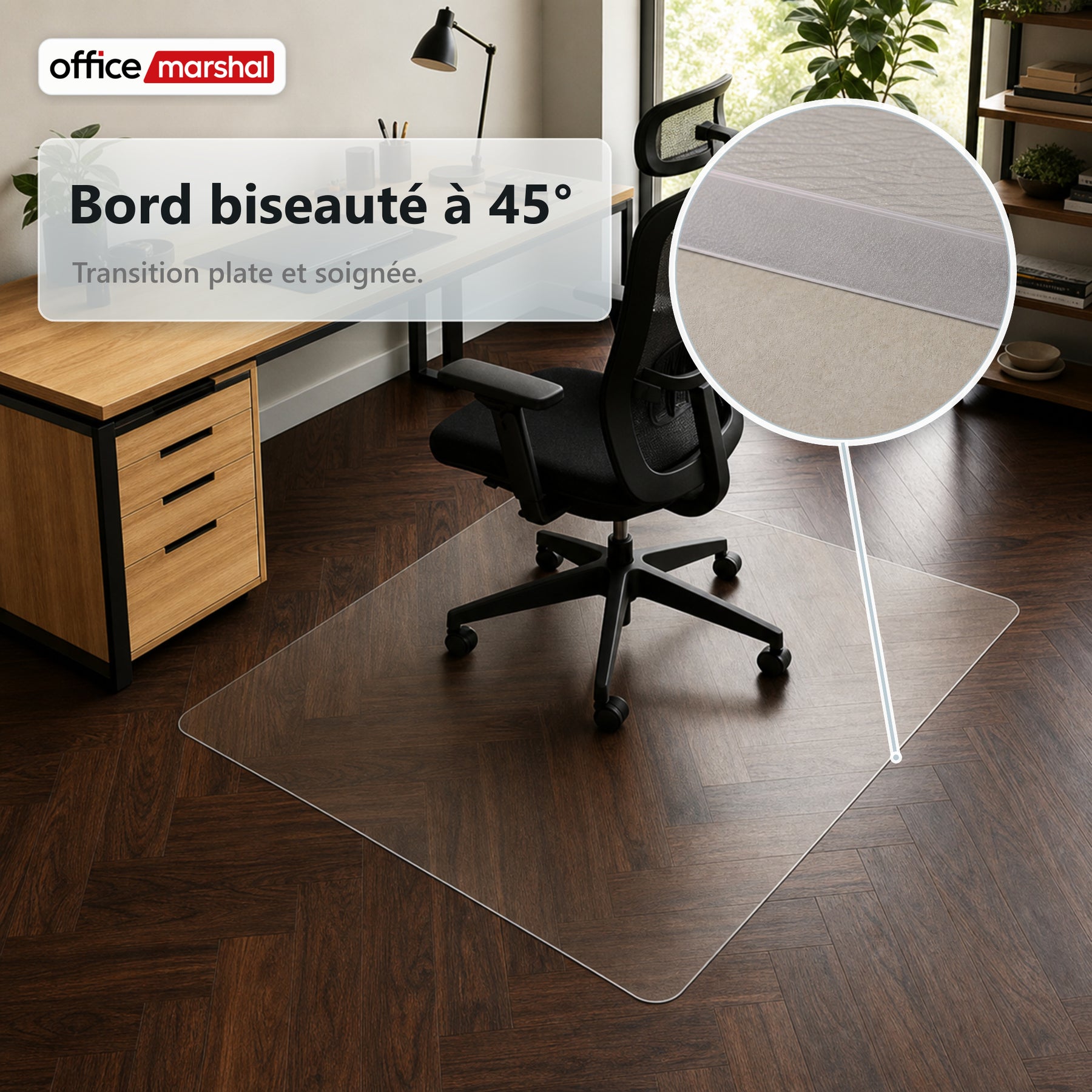 Tapis de protection de sol Floorfit sur mesure | Transparent mat | Pour parquet, stratifié et vinyle