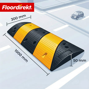 Ralentisseur Pico | Dos d’âne en caoutchouc jusqu’à 30 t | Ralentisseur routier jaune-noir 100 x 30 cm