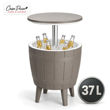 Table glacière | Bora | Table de jardin réglable en hauteur avec bac réfrigérant de 37 L, effet tonneau | 2 coloris