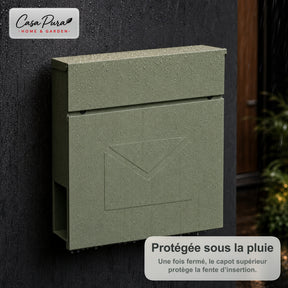 Boîte aux lettres | Laurent | Boîte aux lettres murale avec Porte-journaux | Verte | Verrouillable