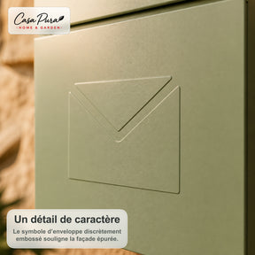 Boîte aux lettres | Laurent | Boîte aux lettres murale avec Porte-journaux | Verte | Verrouillable