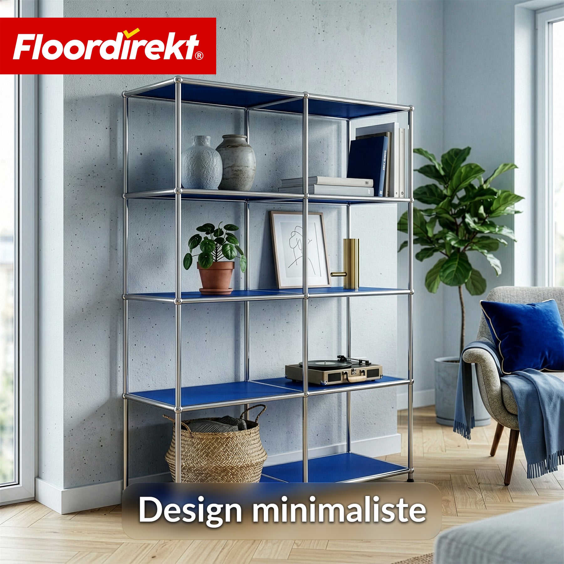 Étagère métallique | Concept Epure MK-015 | Étagère ouverte avec 5 niveaux | Étagère cuisine, bureau & salon