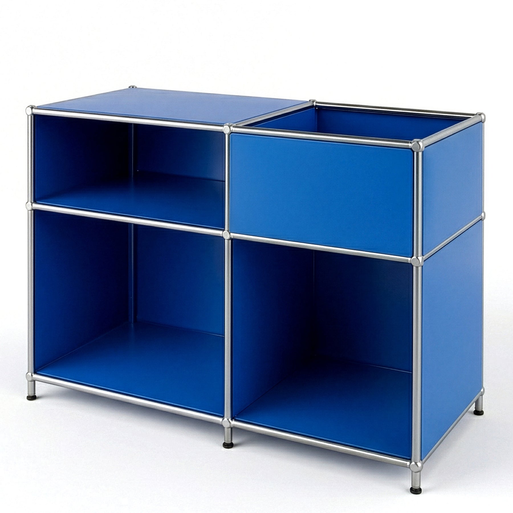 Étagère métallique | Concept Epure MK-030 | Étagère sur pied avec 3 niveaux & compartiment de rangement | Étagère cuisine, bureau & salon