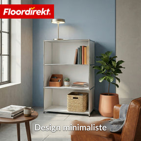 Étagère en métal | Concept Épure MK-101 | Étagère sur pied à 4 niveaux | Bibliothèque avec parois latérales | Étagère de rangement moderne
