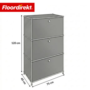 Armoire métallique | Concept Epure MK-129 | Buffet avec 3 compartiments verrouillables | Meuble de rangement moderne