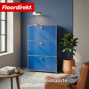 Armoire métallique | Concept Epure MK-129 | Buffet avec 3 compartiments verrouillables | Meuble de rangement moderne