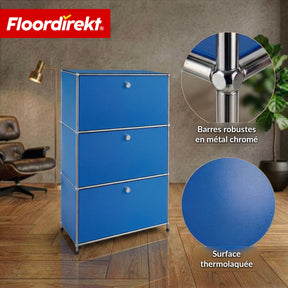 Armoire métallique | Concept Epure MK-129 | Buffet avec 3 compartiments verrouillables | Meuble de rangement moderne