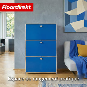 Armoire métallique | Concept Epure MK-129 | Buffet avec 3 compartiments verrouillables | Meuble de rangement moderne