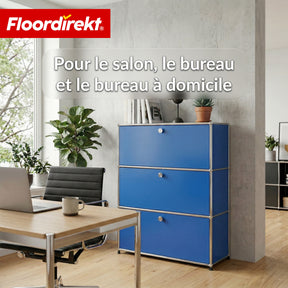 Armoire métallique | Concept Epure MK-129 | Buffet avec 3 compartiments verrouillables | Meuble de rangement moderne