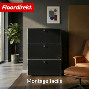 Armoire métallique | Concept Epure MK-129 | Buffet avec 3 compartiments verrouillables | Meuble de rangement moderne