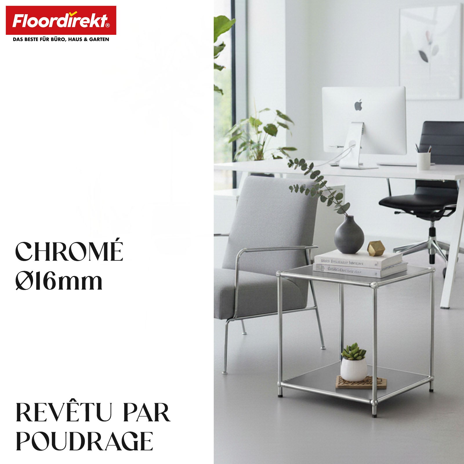 Étagère métallique | Concept Epure MK-012 | Étagère d'appoint et de rangement ouverte avec 2 tablettes | Disponible en plusieurs couleurs