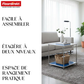 Étagère métallique | Concept Epure MK-012 | Étagère d'appoint et de rangement ouverte avec 2 tablettes | Disponible en plusieurs couleurs