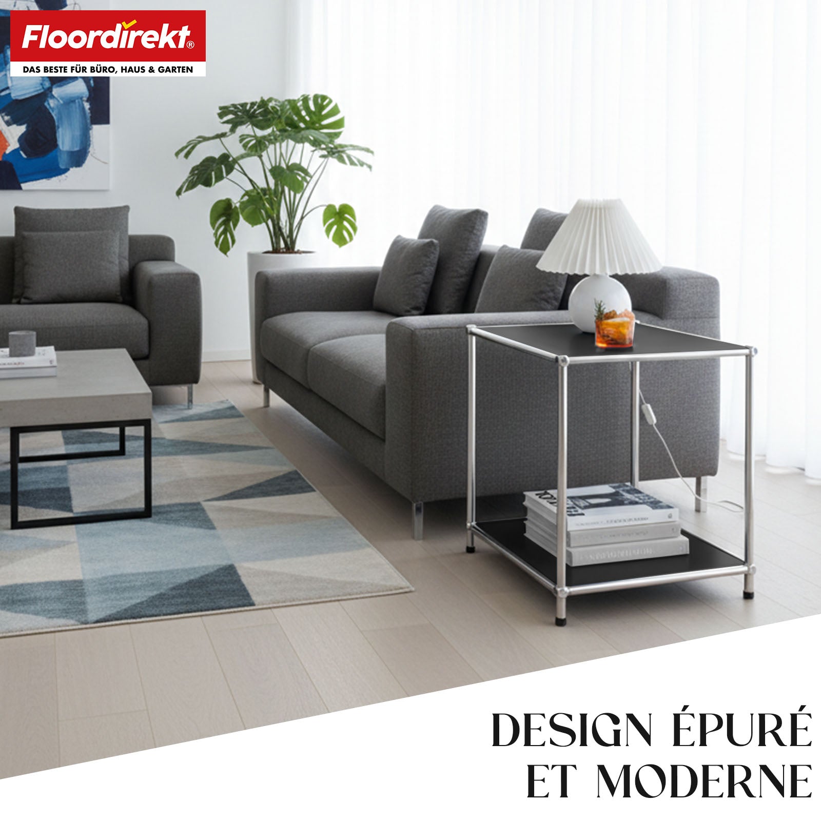 Étagère métallique | Concept Epure MK-012 | Étagère d'appoint et de rangement ouverte avec 2 tablettes | Disponible en plusieurs couleurs