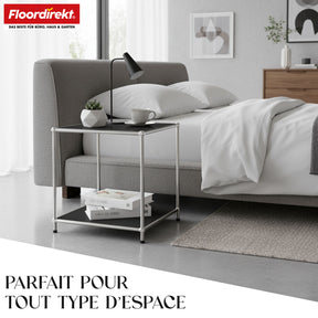 Étagère métallique | Concept Epure MK-012 | Étagère d'appoint et de rangement ouverte avec 2 tablettes | Disponible en plusieurs couleurs