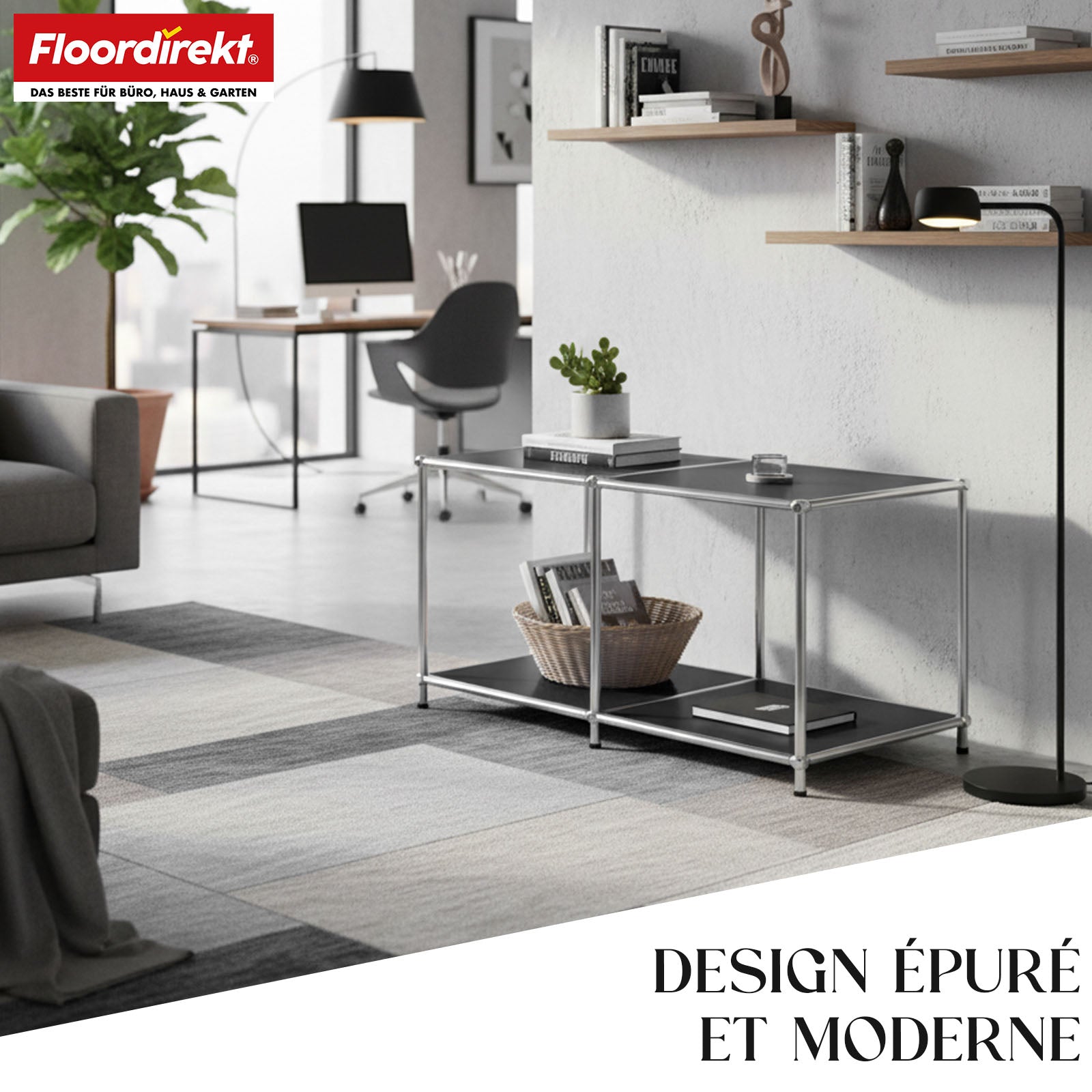 Étagère métallique | Concept Epure MK-016 | Buffet et étagère de rangement avec surfaces ouvertes | Disponible en plusieurs couleurs