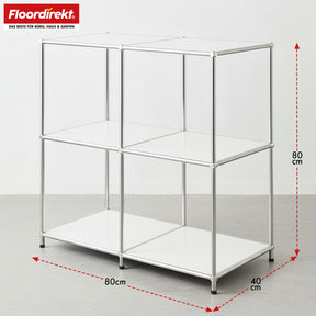 Étagère métallique | Concept Epure MK-027 | Buffet ouvert à 3 niveaux et étagère de rangement | Disponible en plusieurs couleurs