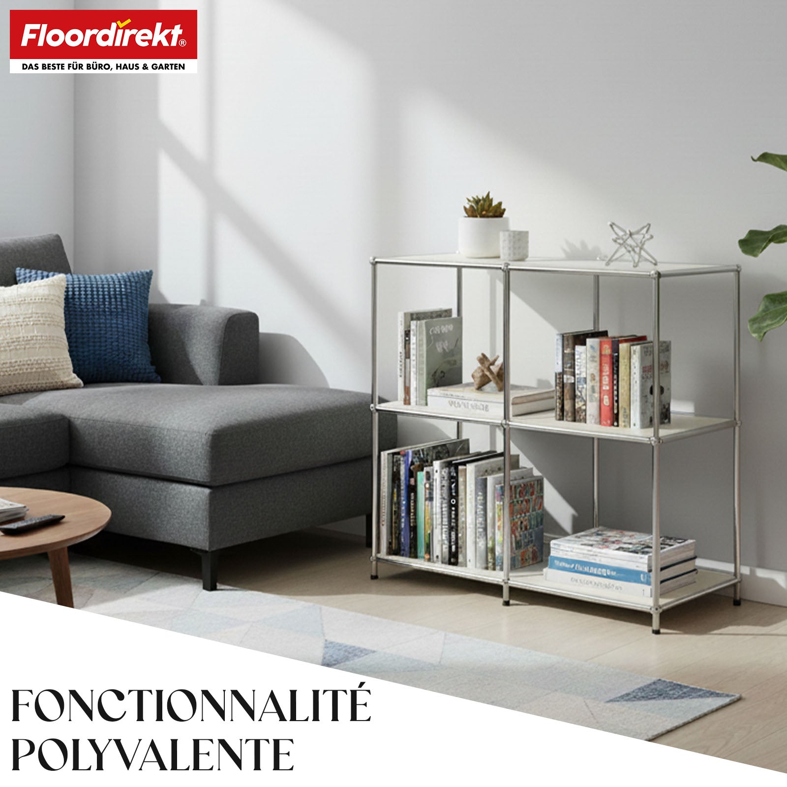 Étagère métallique | Concept Epure MK-027 | Buffet ouvert à 3 niveaux et étagère de rangement | Disponible en plusieurs couleurs