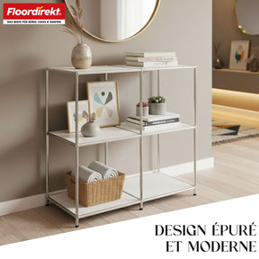 Étagère métallique | Concept Epure MK-027 | Buffet ouvert à 3 niveaux et étagère de rangement | Disponible en plusieurs couleurs