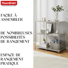 Étagère métallique | Concept Epure MK-027 | Buffet ouvert à 3 niveaux et étagère de rangement | Disponible en plusieurs couleurs