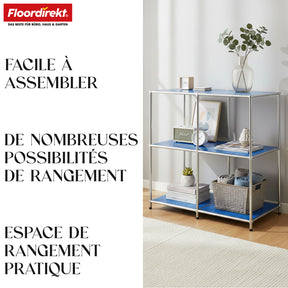 Étagère métallique | Concept Epure MK-027 | Buffet ouvert à 3 niveaux et étagère de rangement | Disponible en plusieurs couleurs