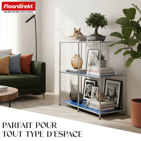 Étagère métallique | Concept Epure MK-027 | Buffet ouvert à 3 niveaux et étagère de rangement | Disponible en plusieurs couleurs