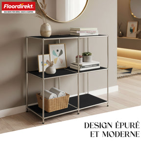 Étagère métallique | Concept Epure MK-027 | Buffet ouvert à 3 niveaux et étagère de rangement | Disponible en plusieurs couleurs