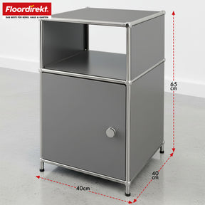 Étagère métallique | Concept Epure MK-040 | Étagère de rangement à 3 niveaux avec porte et tablettes | Disponible en plusieurs couleurs