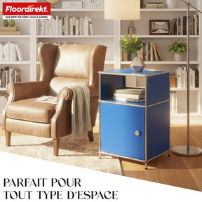 Étagère métallique | Concept Epure MK-040 | Étagère de rangement à 3 niveaux avec porte et tablettes | Disponible en plusieurs couleurs