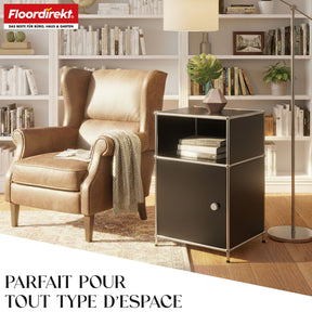 Étagère métallique | Concept Epure MK-040 | Étagère de rangement à 3 niveaux avec porte et tablettes | Disponible en plusieurs couleurs