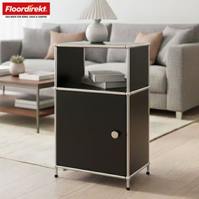 Étagère métallique | Concept Epure MK-040 | Étagère de rangement à 3 niveaux avec porte et tablettes | Disponible en plusieurs couleurs