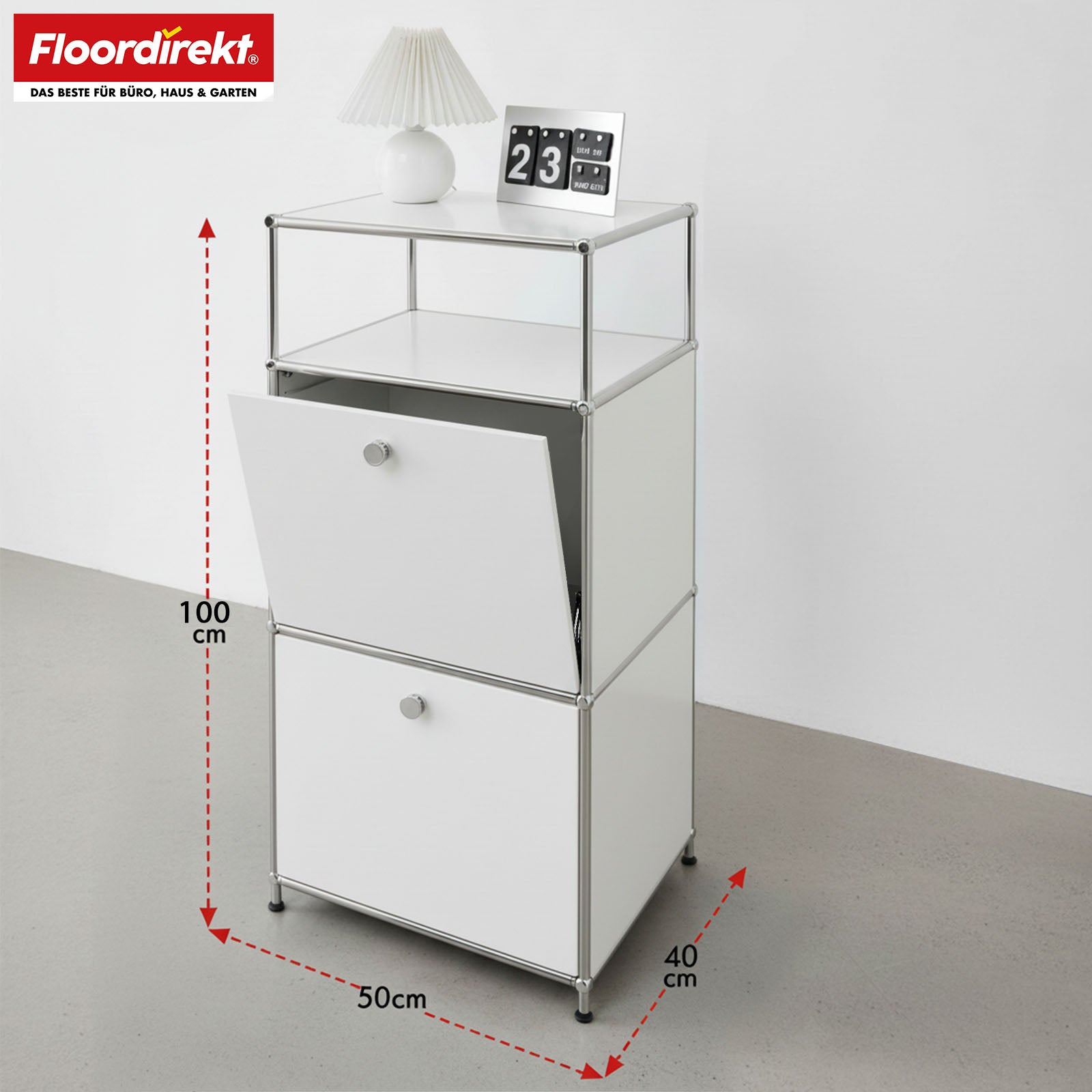 Étagère métallique | Concept Epure MK-120 | Étagère de rangement avec compartiments verrouillables, compartiment ouvert et tablette | Disponible en plusieurs couleurs