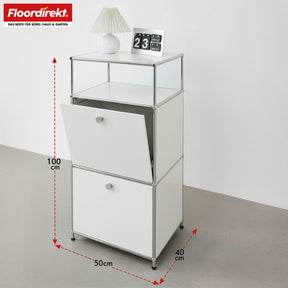 Étagère métallique | Concept Epure MK-120 | Étagère de rangement avec compartiments verrouillables, compartiment ouvert et tablette | Disponible en plusieurs couleurs