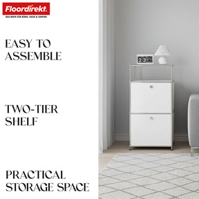 Étagère métallique | Concept Epure MK-120 | Étagère de rangement avec compartiments verrouillables, compartiment ouvert et tablette | Disponible en plusieurs couleurs