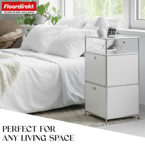 Étagère métallique | Concept Epure MK-120 | Étagère de rangement avec compartiments verrouillables, compartiment ouvert et tablette | Disponible en plusieurs couleurs